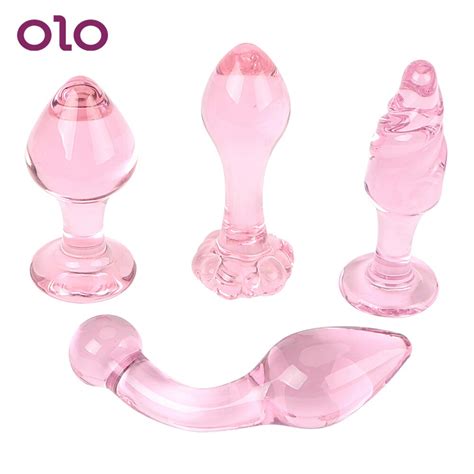 olo prostate massager glass dildo anal plug pink masturbation butt plug sex toys for men women