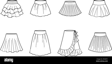 Womens Skirt Set Fashion Cad Stock Vector Image And Art Alamy