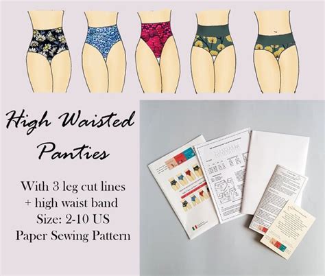 High Waisted Panties Sewing Pattern For Women Lingerie Etsy