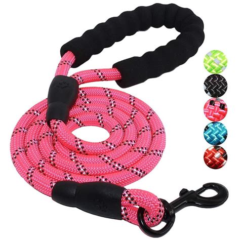 Dog Leash Heavy Duty Rope Nylon Leashes With Comfortable Foam Handle