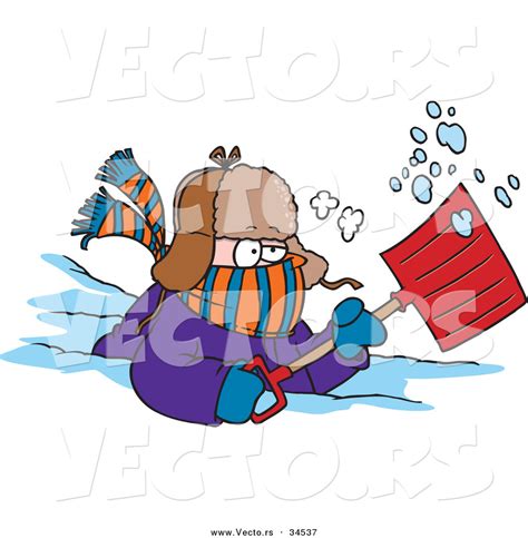 Free Clipart Cartoon Image Of Man Shoveling Snow Clipground