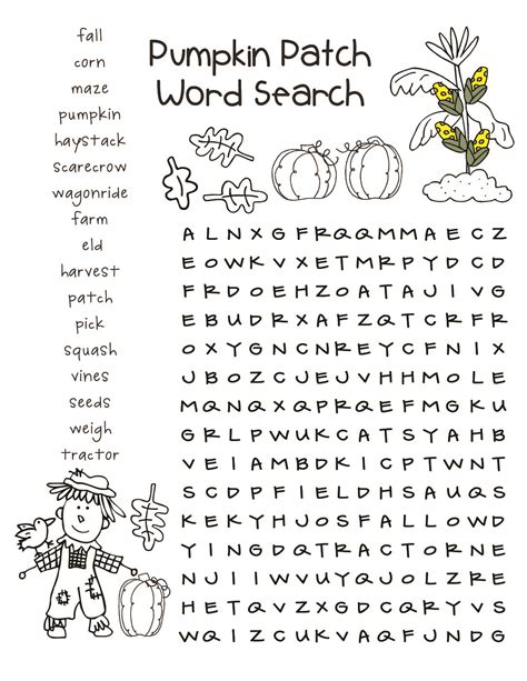 Pumpkin Patch Word Search Puzzle Free Printable Laura Kellys Inklings