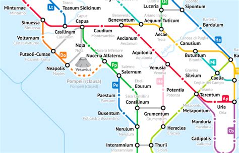 Ancient Roman Roads In Italy Transformed Into Modern Subway Map