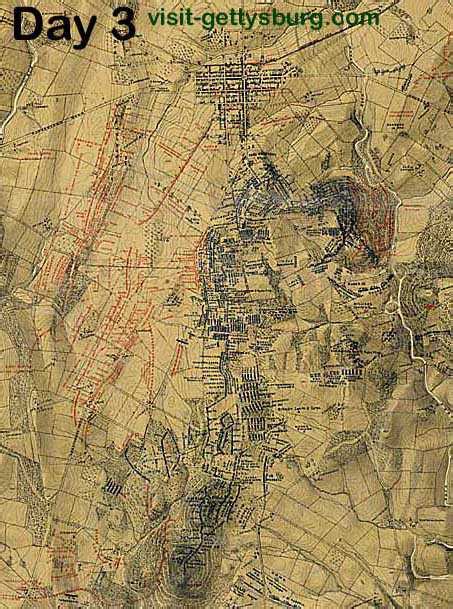 Battle Of Gettysburg Map Days 1 3 Visit Gettysburg
