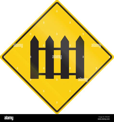 Warning Road Sign In Thailand Guarded Railroad Crossing Stock Photo