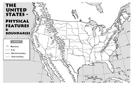 United States Physical Map Printable Usa Physical Map Blank