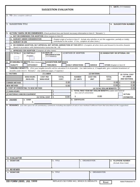 Download Dd 2800 Fillable Form