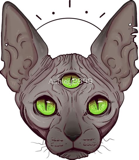 Three Eyed Sphynx Cat Stickers By Ashley2899 Redbubble