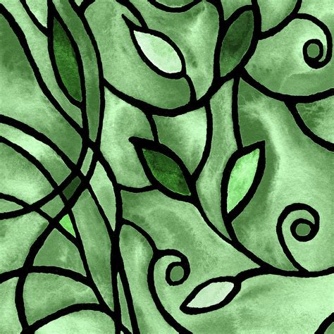 Leaves And Curves Art Nouveau Style X Painting By Irina Sztukowski