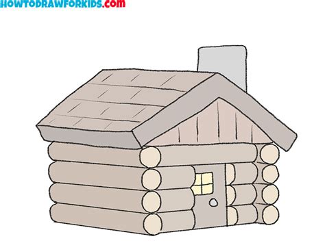 How To Draw A Log Cabin Easy Drawing Tutorial For Kids