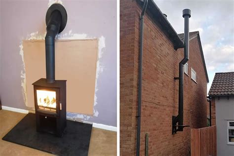 Woodburner Installation With Twinwall Chimney System In North Petherton