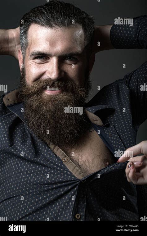 Beard Macho Man Handsome Male Bearded Perfume Concept Stock Photo Alamy