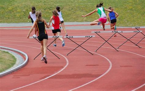 Premium Photo Girl Running Track And Field