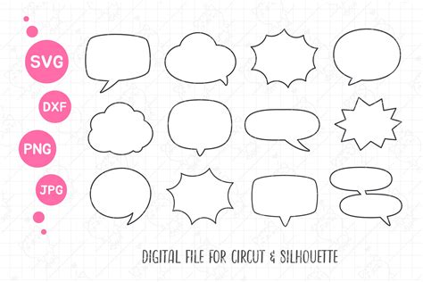 Speech Bubble Svg Comic Balloon Clipart Graphic By Foxgrafy Creative