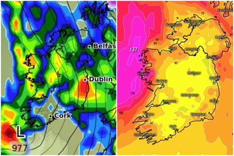 Irish Weather Forecast Ireland To Be Pummelled By 110kph Gusts As Met Eireann Issue Two