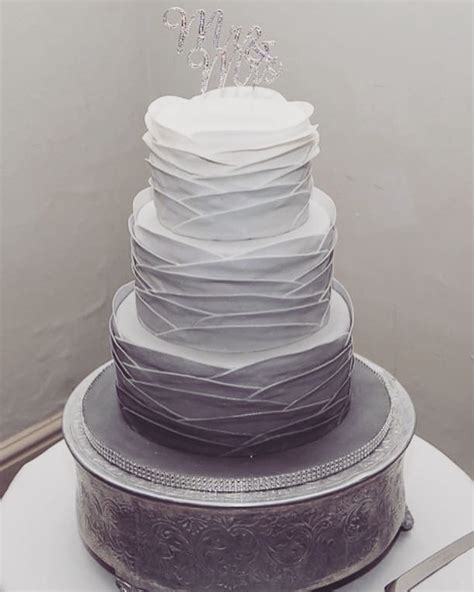 Elegant Grey Ombré Wedding Cake
