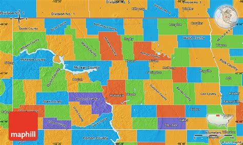 Political Map Of North Dakota