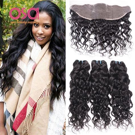 Osa Hair Water Wave Bundle With Lace Frontal Closure B Ocean Wave Wet And Wavy