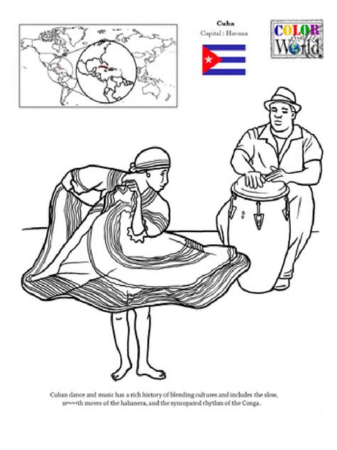 Cuba Map Coloring Page
