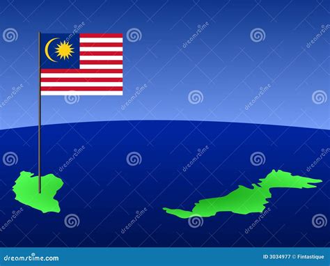 Map Of Malaysia With Flag Stock Vector Illustration Of Giant 3034977