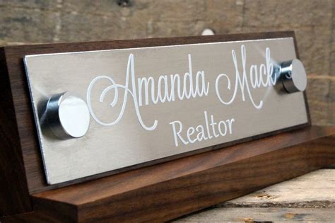 Stainless Steel Desk Name Plate Professional T By Garosigns