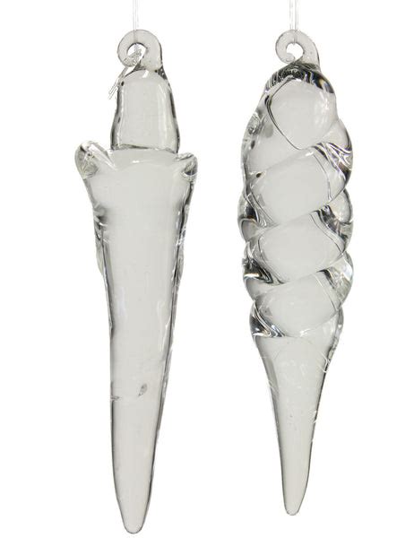 Free Form Solid Glass Icicle Ornaments