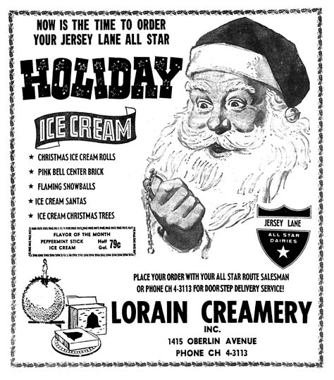 Bradys Bunch Of Lorain County Nostalgia Lorain Creamery Ad December