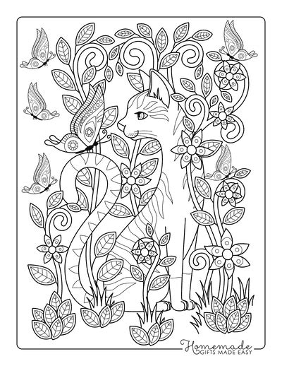 Free Cat Coloring Pages For Kids And Adults