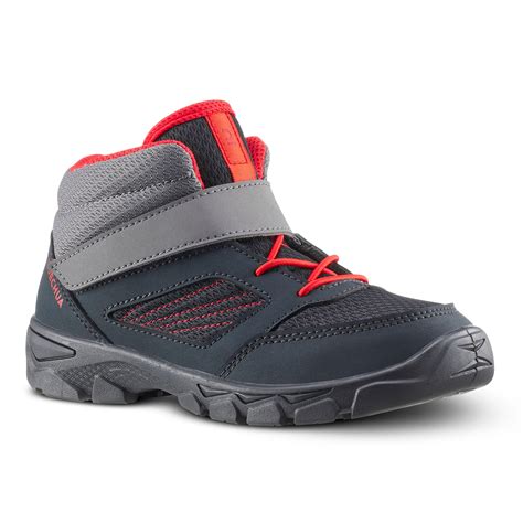 Kids Hiking Shoes With Velcro Strap Mh100 Mid From Jr