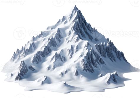 Ai Generated Snowy Mountain Isolated On Transparent Background 35062444 Png