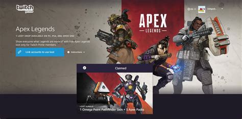 Twitch Prime Members Get 5 Free Apex Legends Packs And Legendary Skin