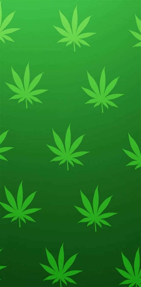 Download Neon Green Cannabis Leaf Pattern Wallpaper