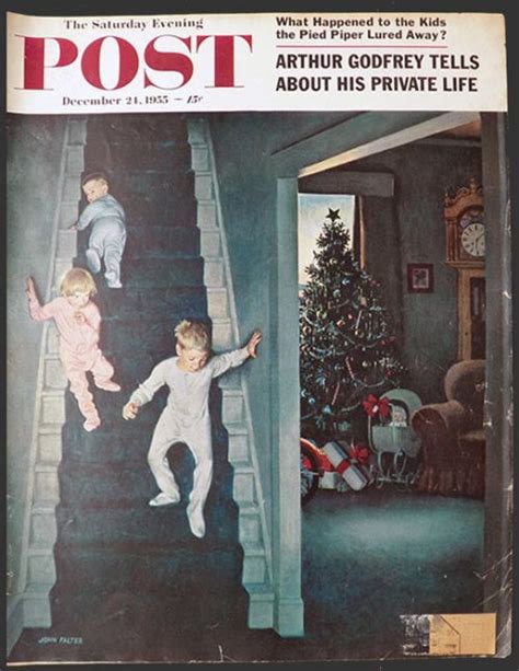 1955 Saturday Evening Post Cover ~ Christmas Morning Vintage Magazine Covers