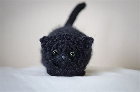 Cute Mystery Black Kitten Amigurumi Cat Kawaii Amigurumi