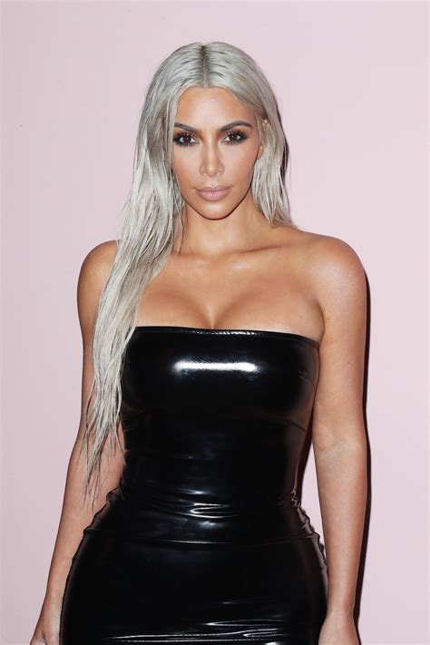 kim kardasahian debuted a center separated curtain of silver y platinum gray worthy of a