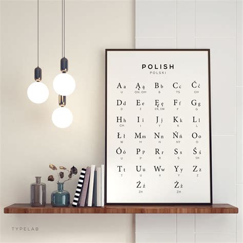 Polish Alphabet Chart Print Polski Alphabet Poster Poland Etsy