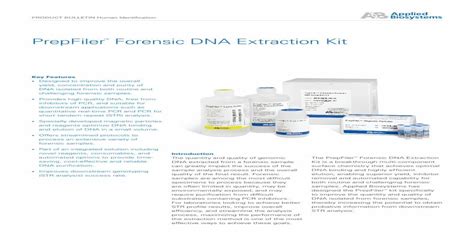 Prepfiler Forensic Dna Extraction Kit Applied Biosystems€¦ · The