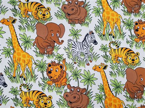 Printed Cotton Jungle Safari Dk Fabrics