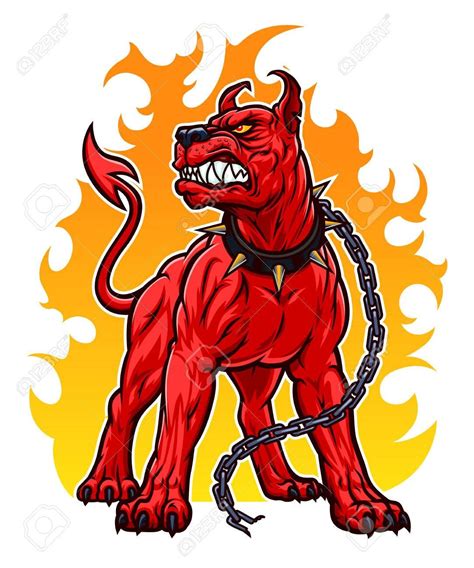 Vector Hell Dog Hell Aggressive Angry Art Beast Demon Demonic Dog