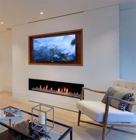 Linear Fireplace With Tv Above Design Tv Wall Decor Fireplace Tv
