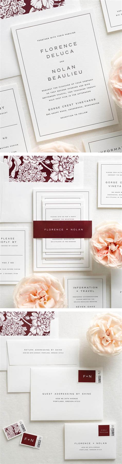 Florence Letterpress Wedding Invitations Letterpress Wedding