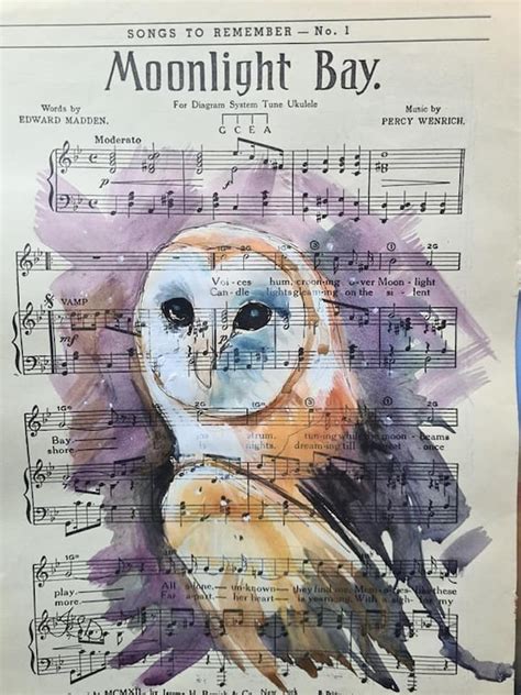 Vintage Sheet Music Painting Etsy