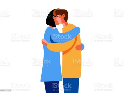Straight Couple Hugging Illustration Stock Illustration Download