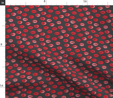 Small Scale Smooches Kisses Red On Spoonflower