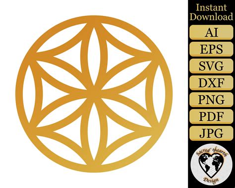 Seed Of Life Vector Svg Sacred Geometry Svg Flower Of Life Etsy Uk