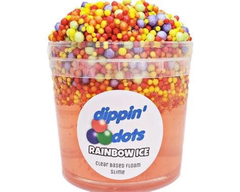 Rainbow Ice Dippin Dots 8 Oz Clear Slime Based Floam Etsy