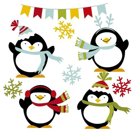 Free Vector Happy Winter Penguins