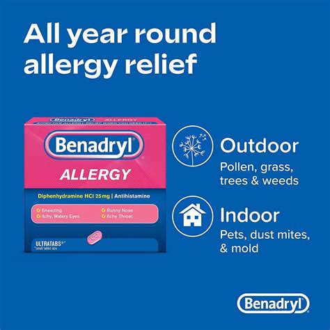 Benadryl Ultratabs Antihistamine Allergy Medicine - 48 ct
