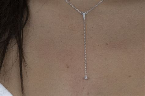 Gold Drop Necklace Diamond Y Necklace 14k White Gold Diamond Etsy