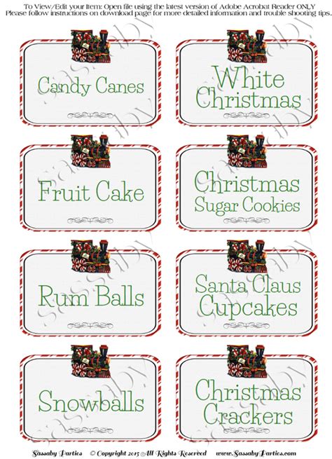 Use these candy labels to set up vintage style christmas candy sugar plum dreams digital download printable label clip art candy gift tag party favor tag scrapbook diy christmas. Christmas Candy Train Party Labels
